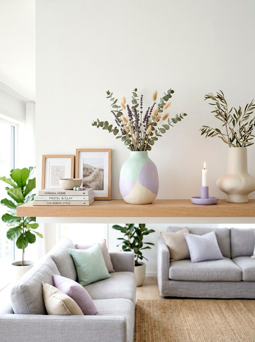 Pastel Ceramic Vase - 25 Spring Shelf Decor Ideas