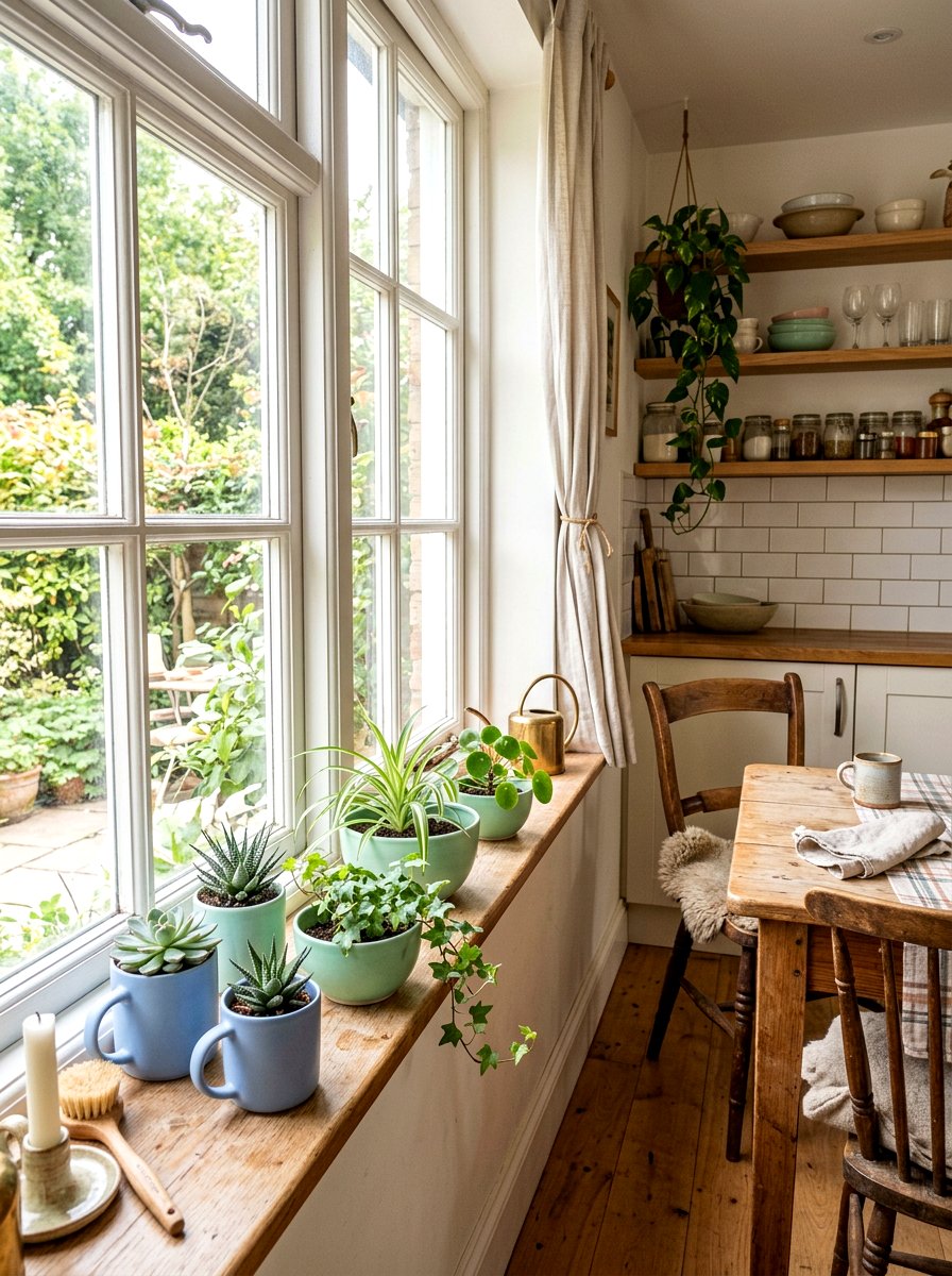Pastel Ceramics - 25 Spring Kitchen Windowsill Decor Ideas