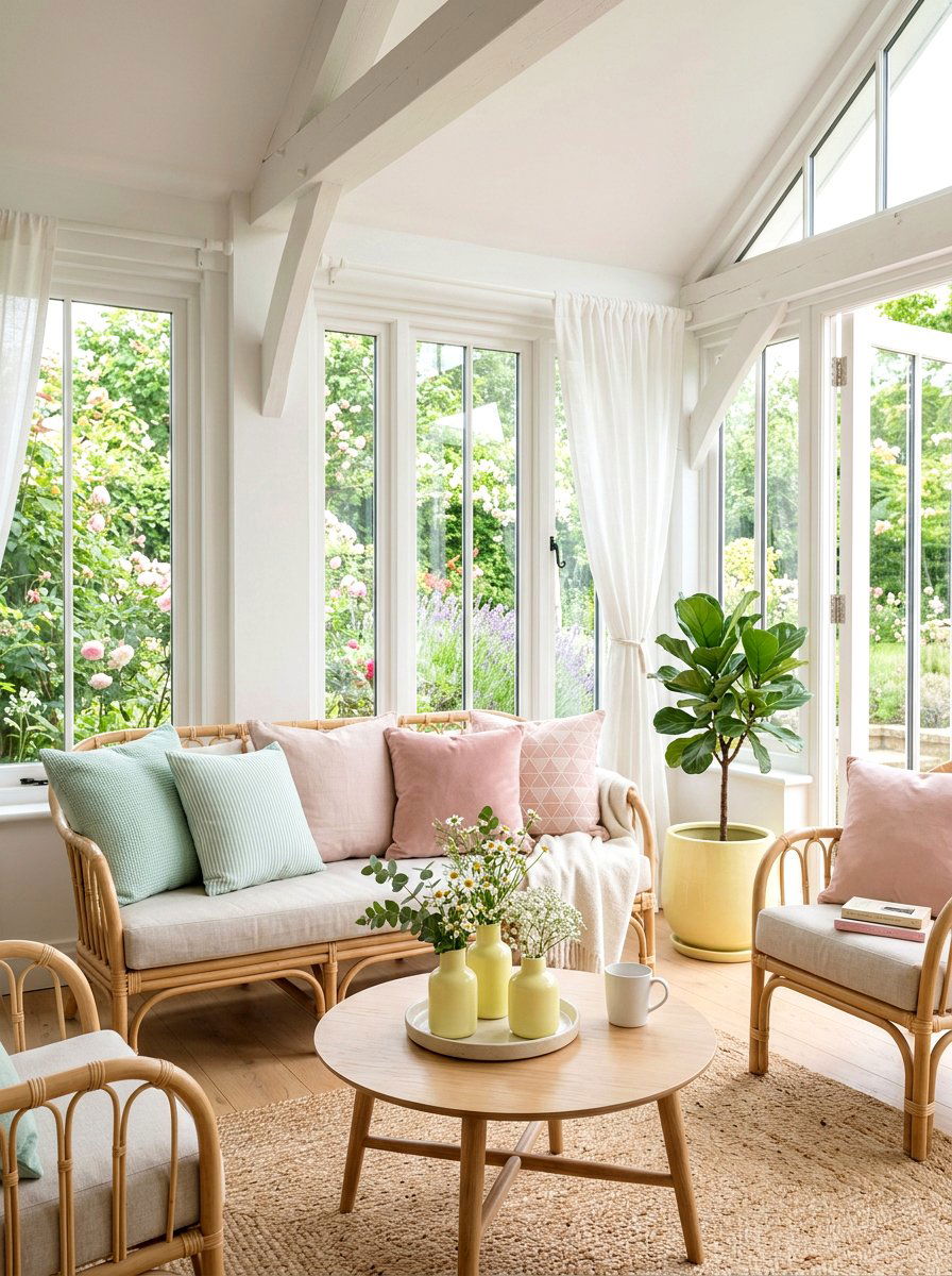 Pastel Color Palette - 25 Spring Enclosed Porch Decor Ideas