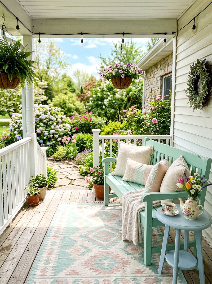 Pastel Colored Porch Furniture - 25 Porch Spring Decor Ideas