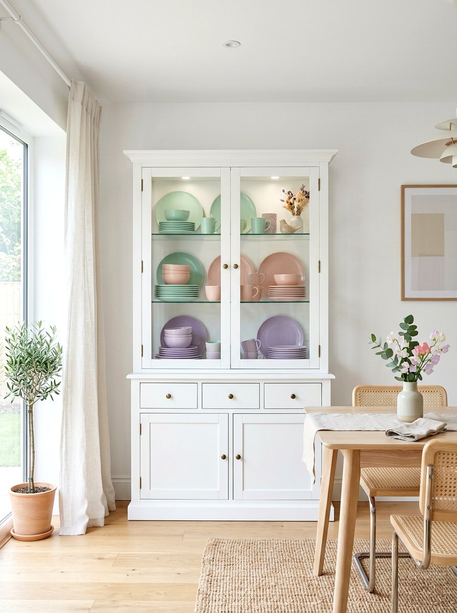 Pastel Dinnerware - 25 Spring China Cabinet Decor Ideas