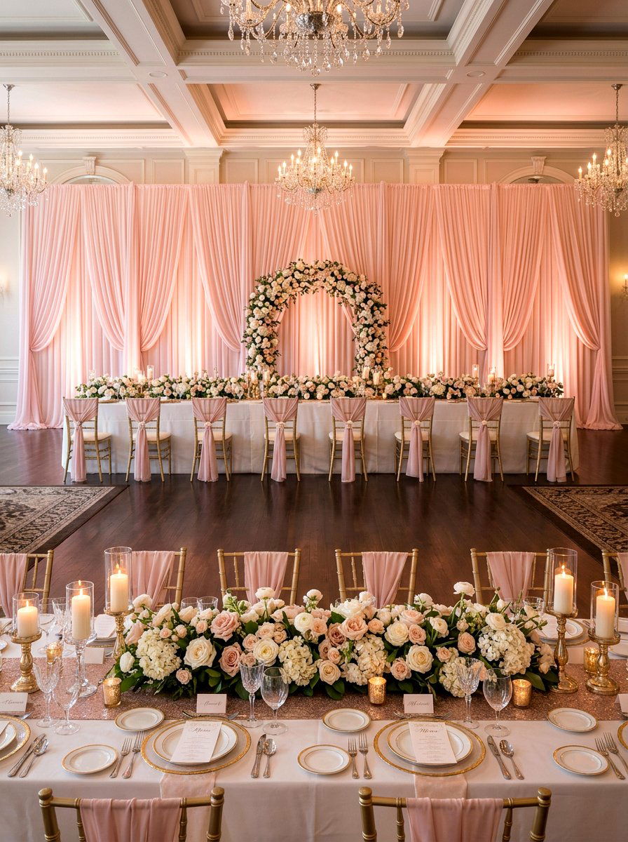 Pastel Drapery Decor - 25 Spring Wedding Reception Decor Ideas