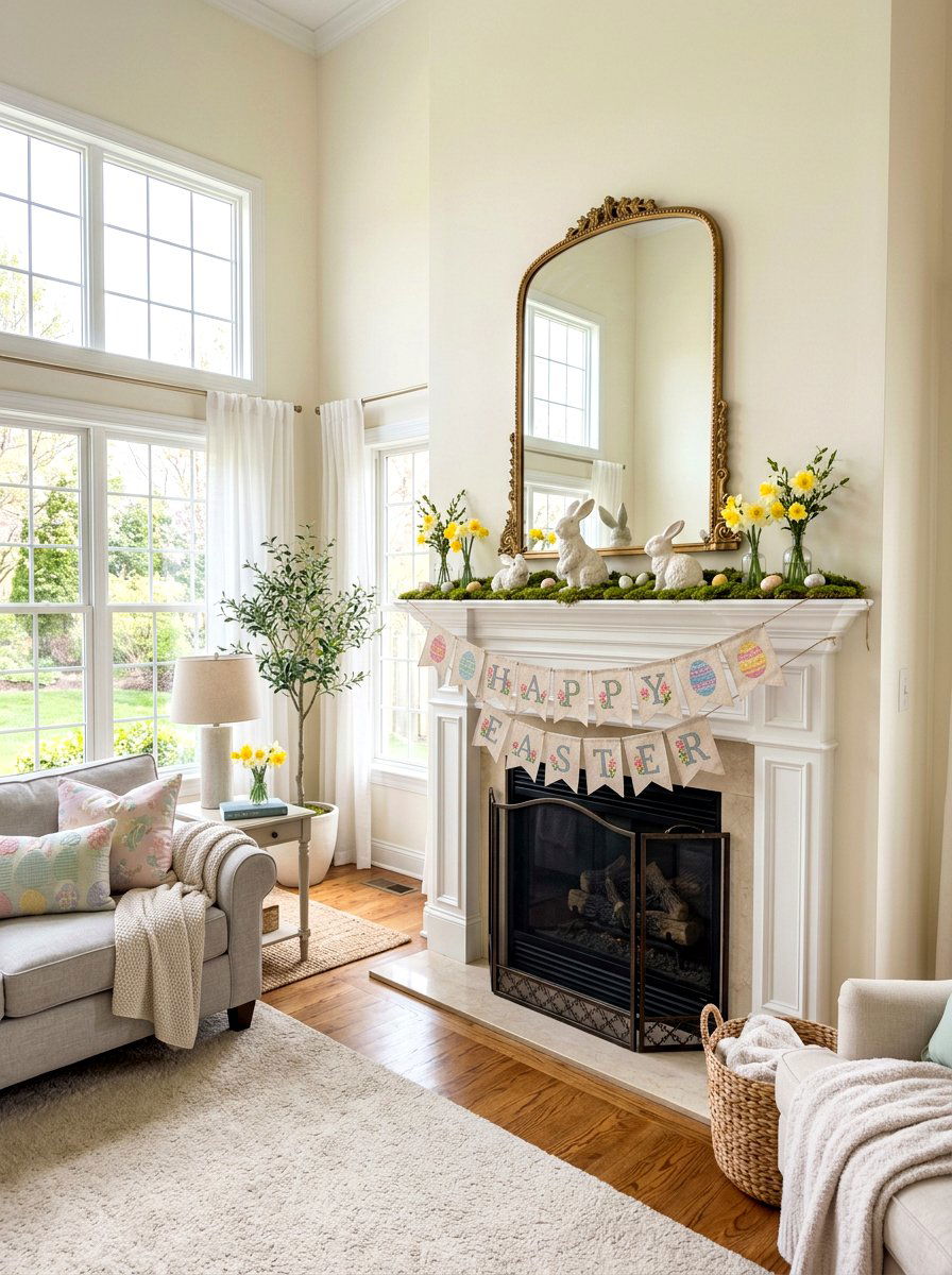 Pastel Easter Egg Banner - 25 Spring Cross Stitch Decor Ideas