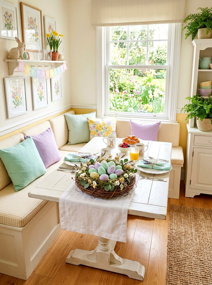 Pastel Easter Egg Nest - 25 Spring Bird Nest Centerpiece Ideas