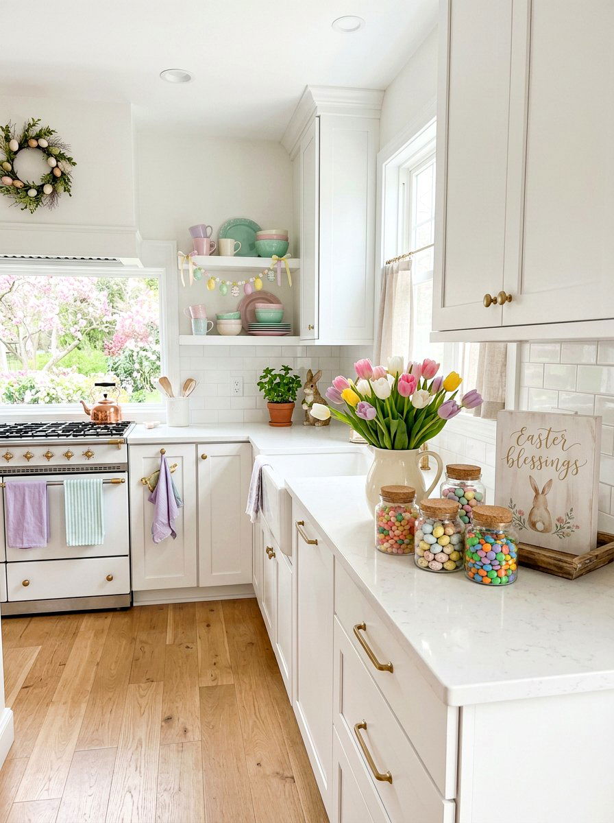 Pastel Easter Kitchen - 25 Spring Kitchen Sign Ideas