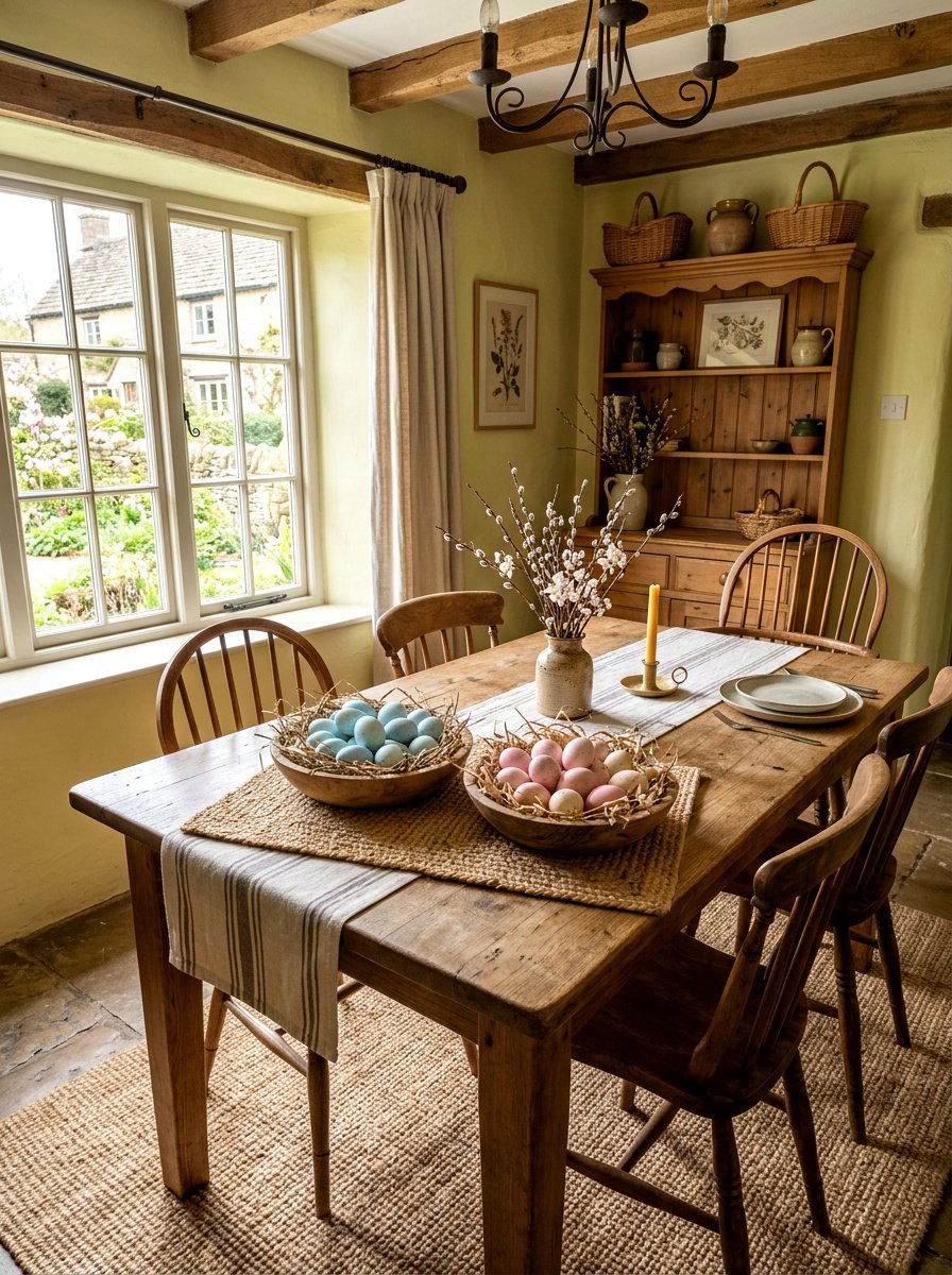 Pastel Egg Display - 25 Spring Nature Table Ideas