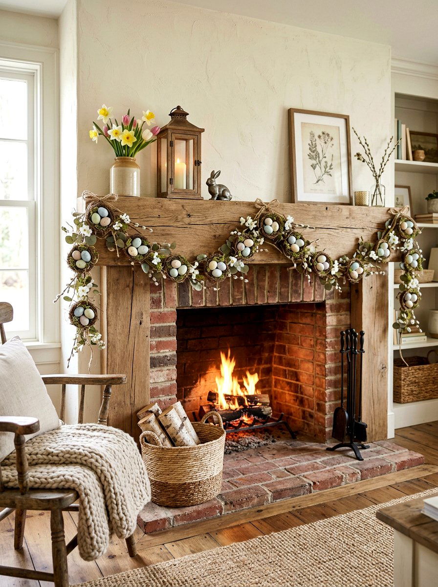 Pastel Egg Garland - 25 Spring Mantel Garland Ideas