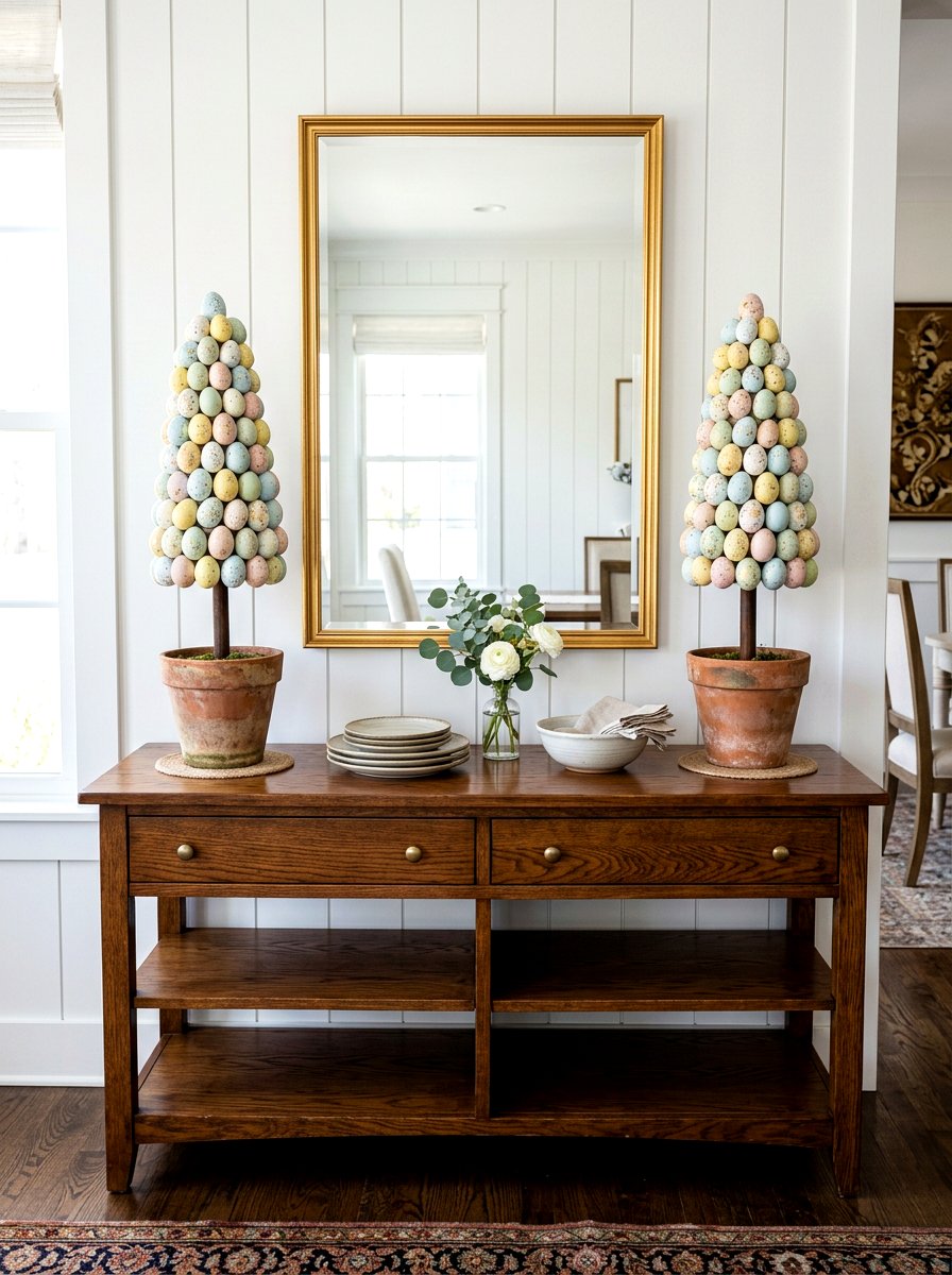 Pastel Egg Topiary - 25 Spring Speckled Egg Ideas