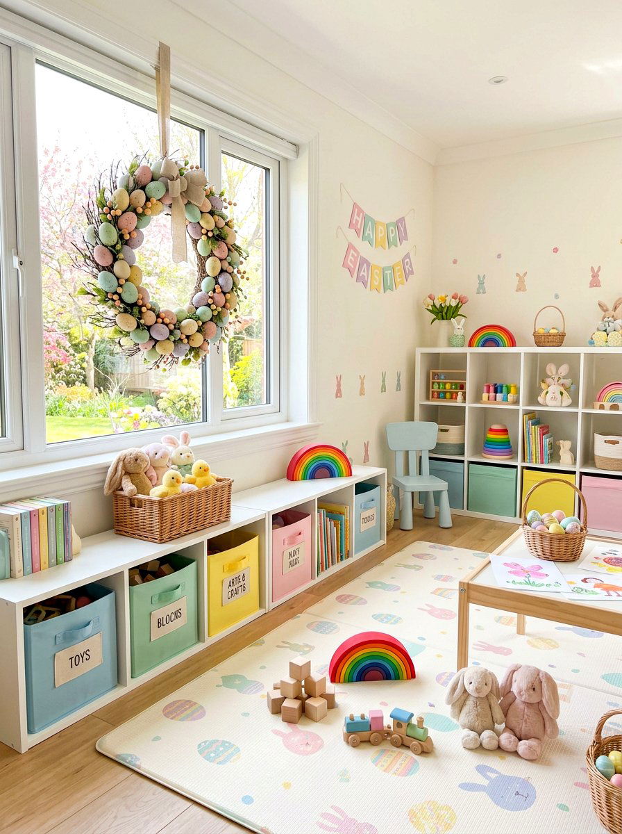 Pastel Egg Wreath - 25 Spring Window Wreath Ideas