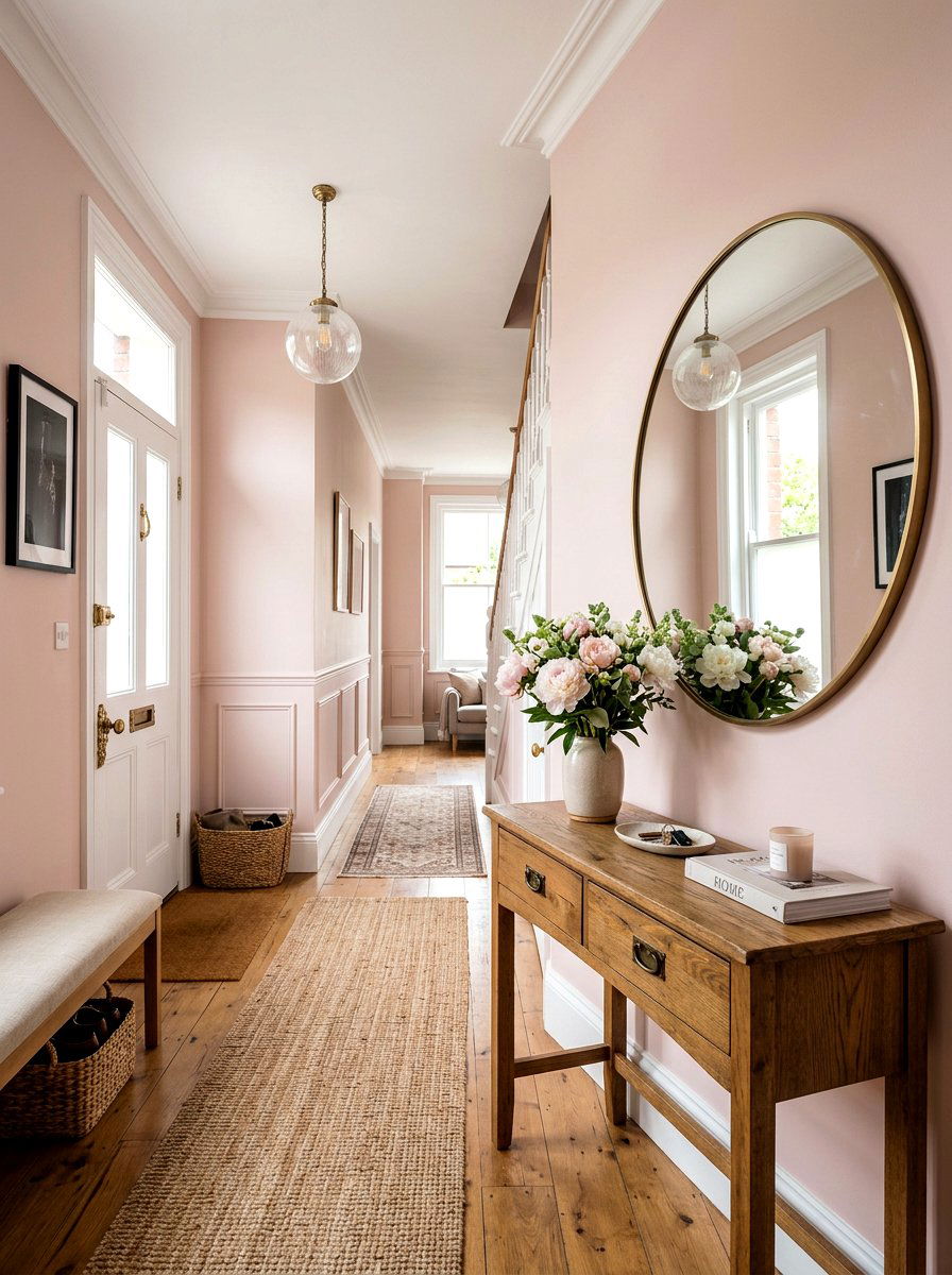 Pastel Entry Hall - 25 Spring Blush Pink Decor Ideas