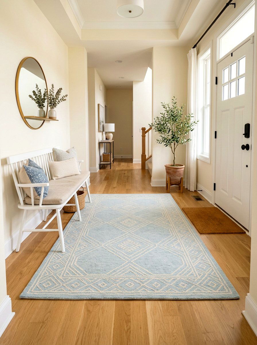 Pastel Entry Rug - 25 Spring Foyer Decor Ideas