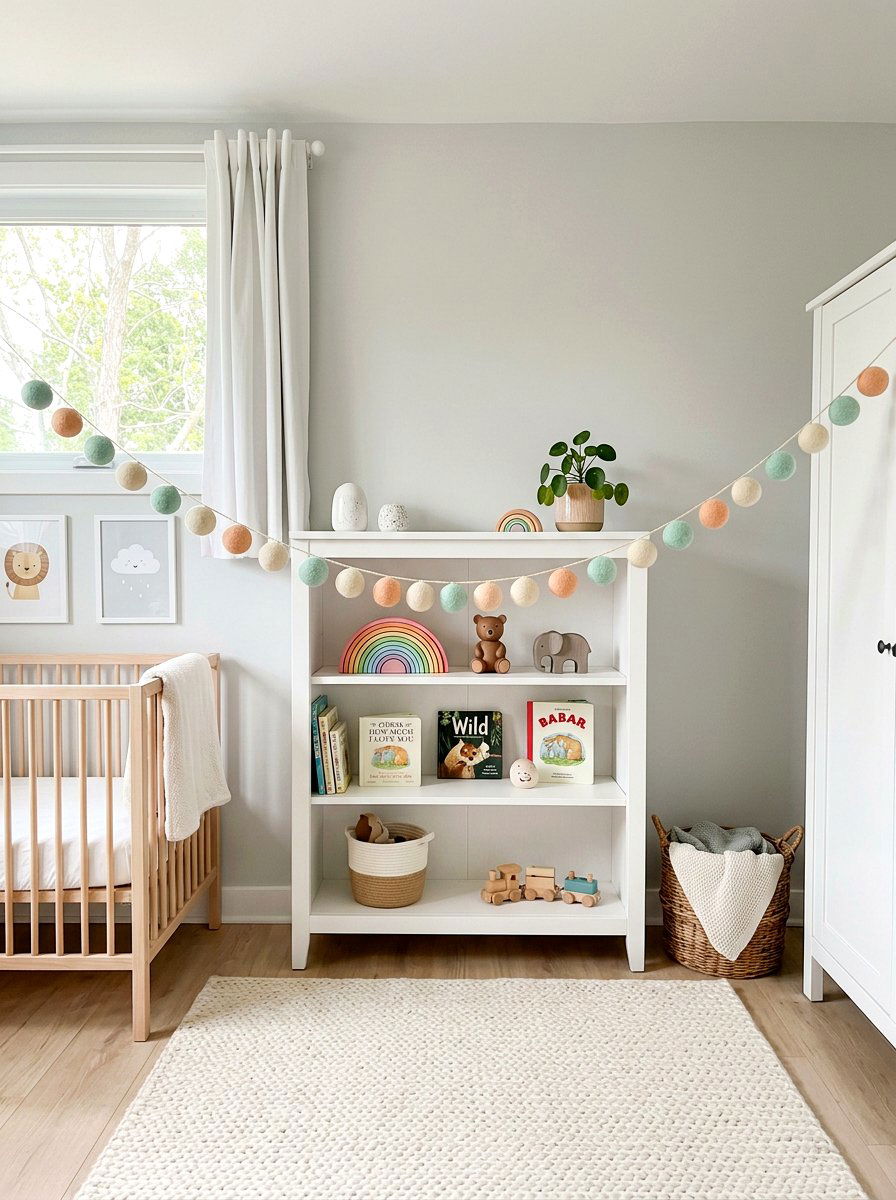 Pastel Felt Ball Bunting - 25 Spring Banner Ideas