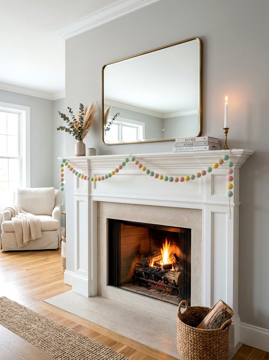 Pastel Felt Ball Garland - 25 Spring Felt Garland Ideas