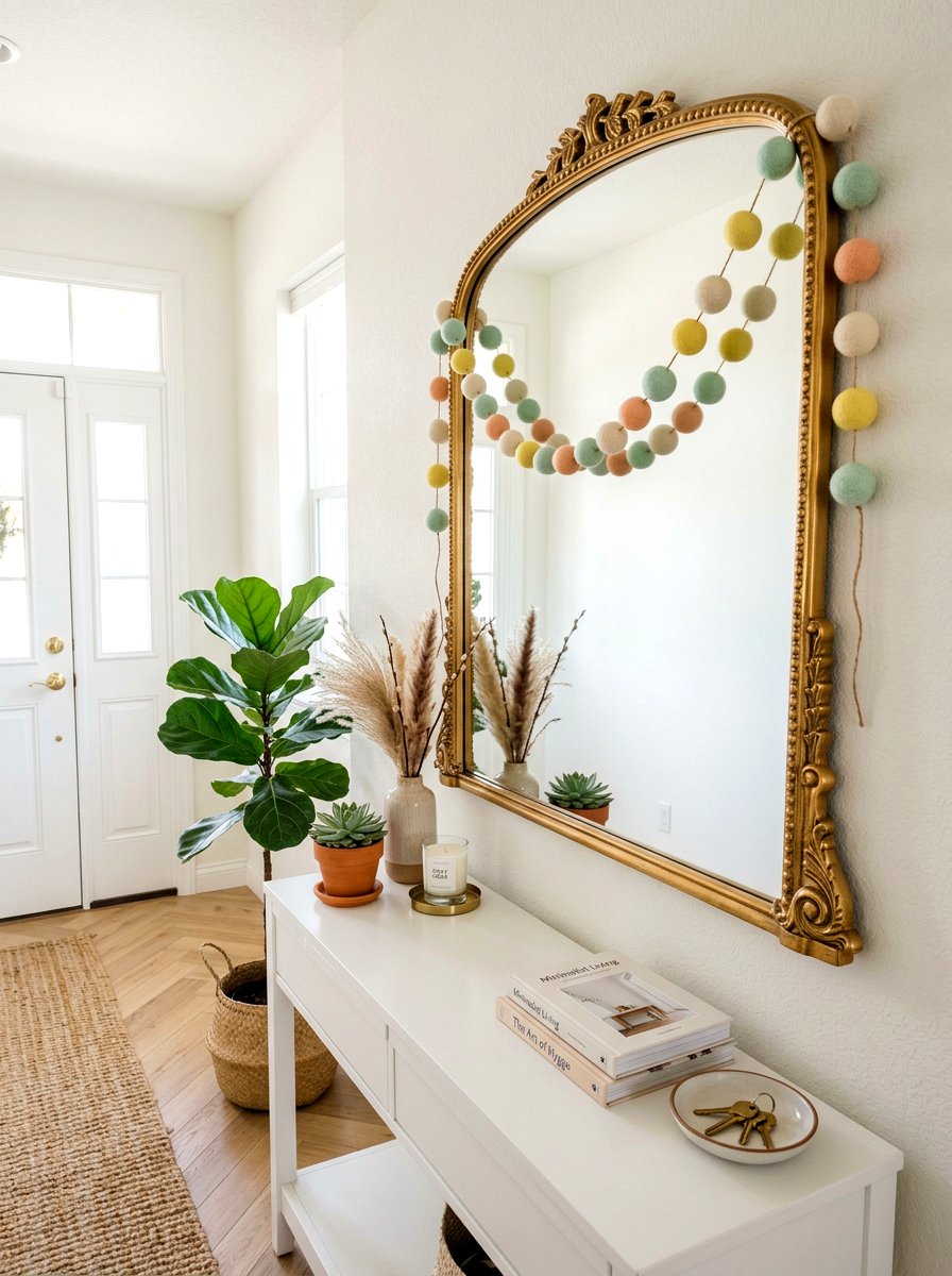 Pastel Felt Ball - 25 Spring Garland Ideas