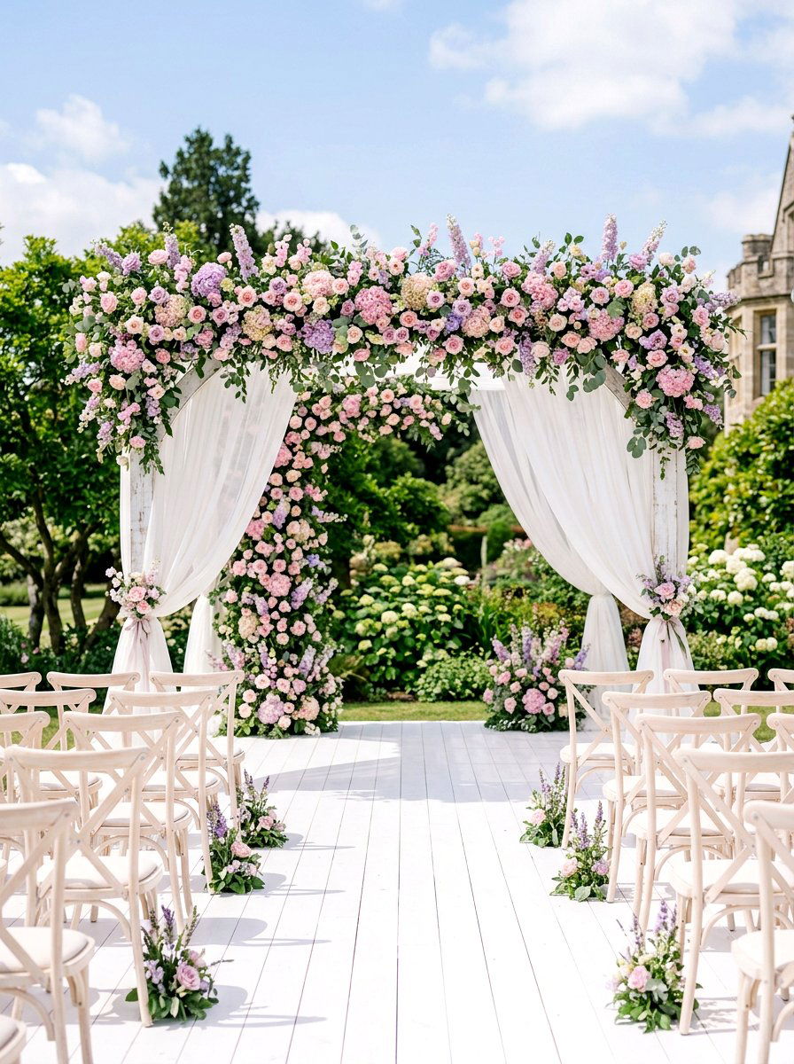 Pastel Floral Archway - 25 Spring Baby Shower Decor Ideas