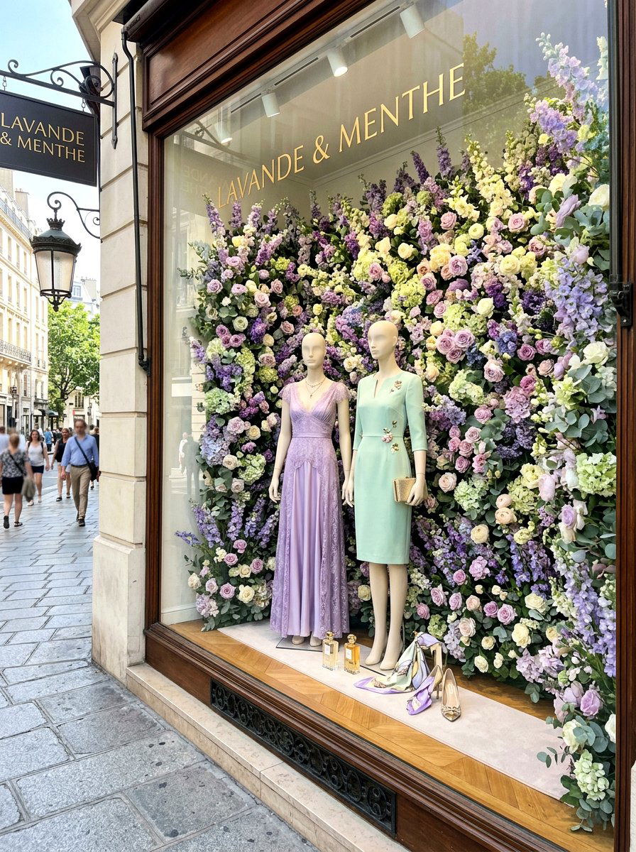 Pastel Floral Backdrop - 25 Spring Store Window Ideas