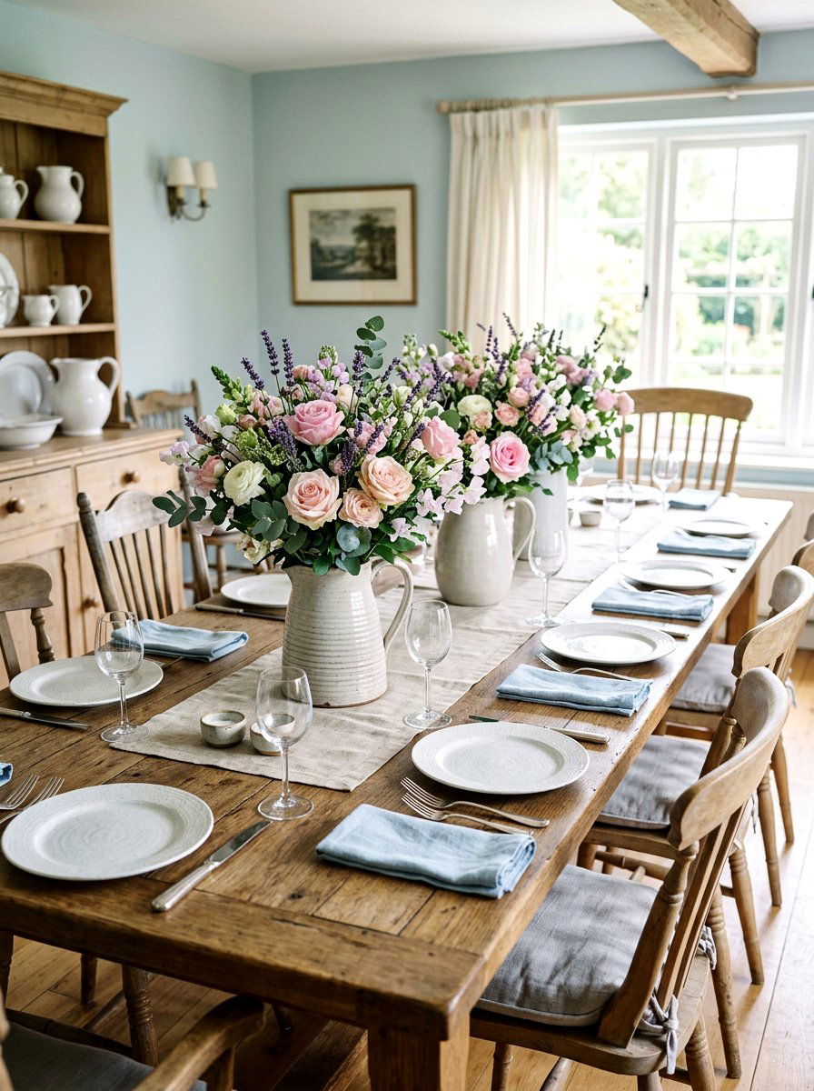 Pastel Floral Centerpiece - 25 Spring Tablescape Ideas