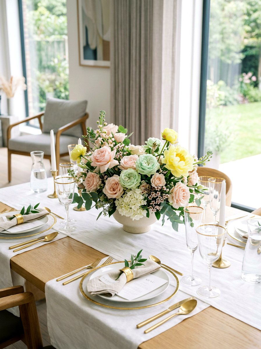 Pastel Floral Centerpiece - 25 Spring Wedding Reception Decor Ideas