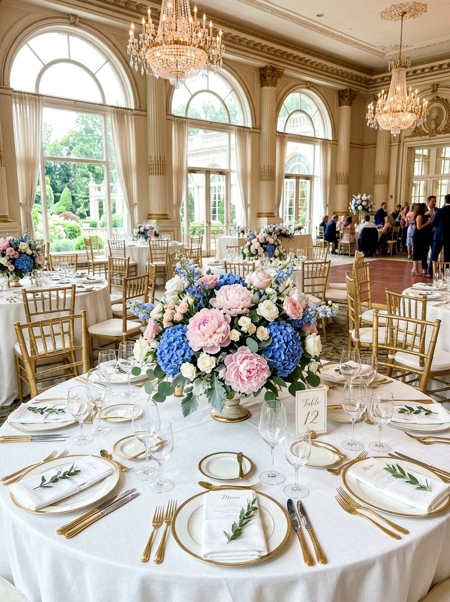 Pastel Floral Centerpiece - 25 Spring Wedding Table Decor Ideas
