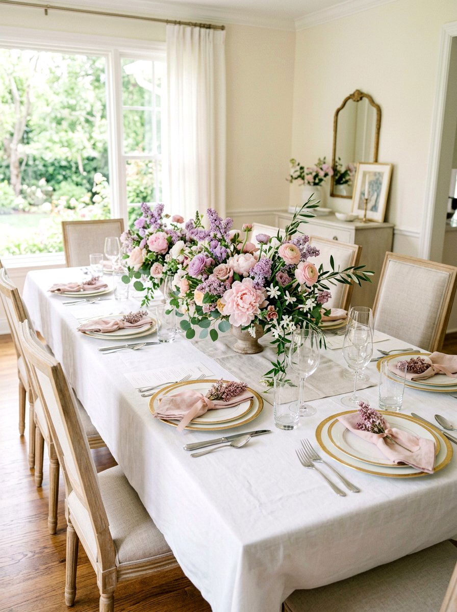 Pastel Floral Centerpiece - 25 Spring Bridal Shower Decor Ideas