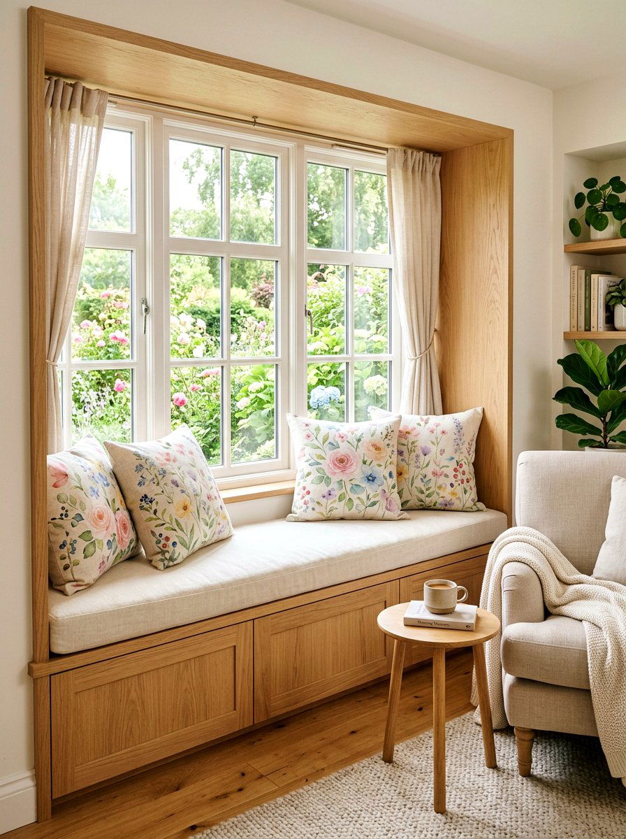 Pastel Floral Pillows - 25 Spring Window Seat Decor Ideas