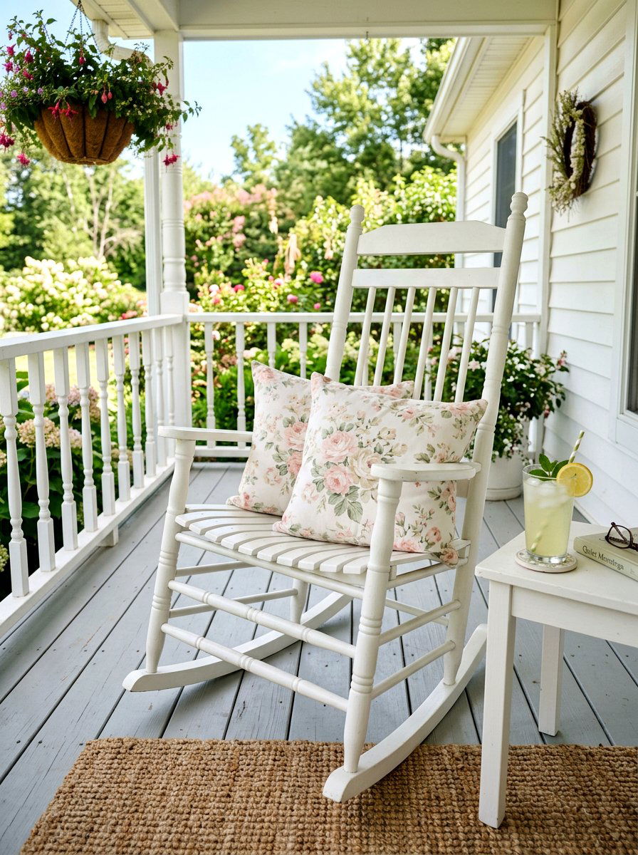Pastel Floral Pillows - 25 Spring Porch Rocker Decor Ideas