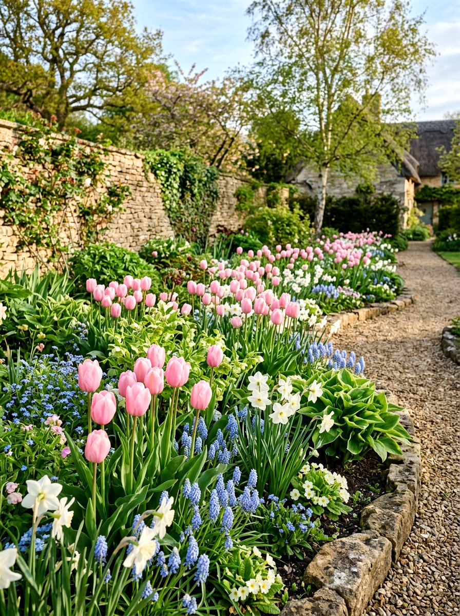 Pastel Flower Bed - 25 Spring Flower Garden Ideas
