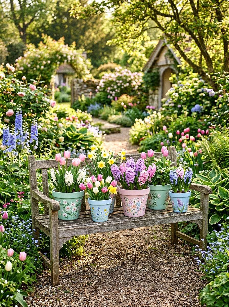 Pastel Flower Pot - 25 Spring Decorated Pot Ideas