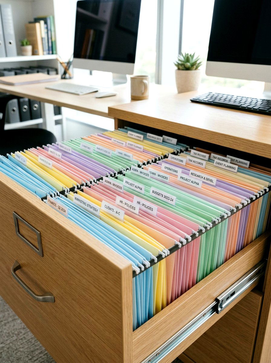 Pastel Folder - 25 Spring Cubicle Decor Ideas