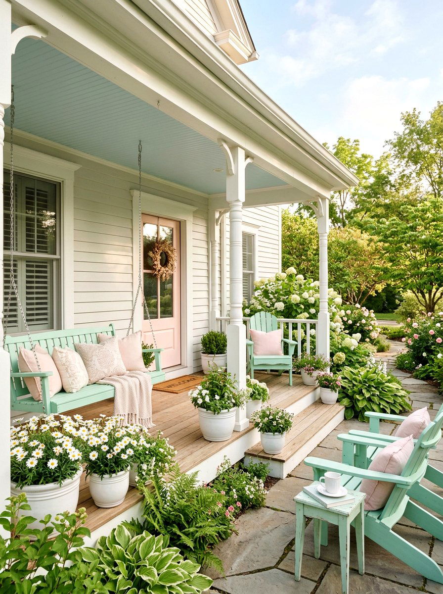 Pastel Front Porch - 25 Spring Front Porch Decor Ideas
