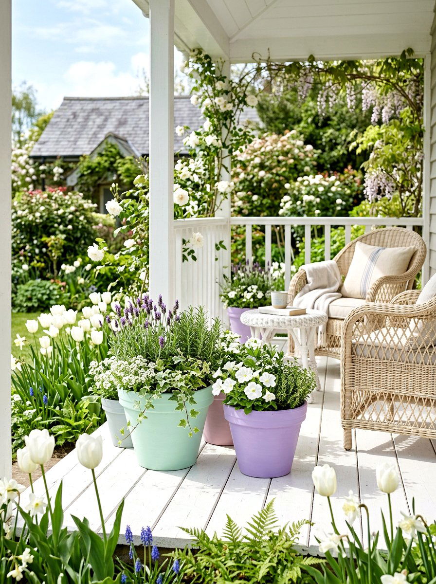 Pastel Garden Planter - 25 Spring Planter Painting Ideas
