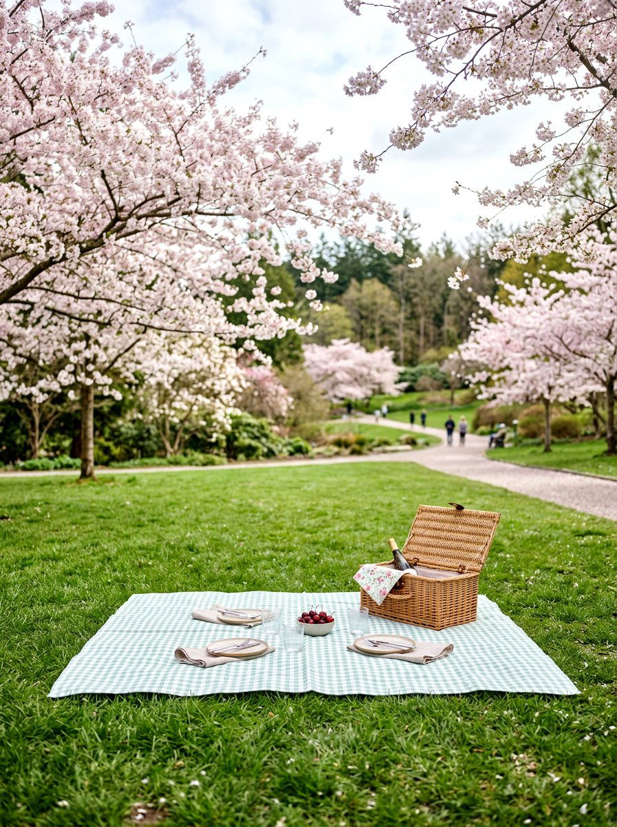 Pastel Gingham Tablecloth - 25 Spring Picnic Decor Ideas