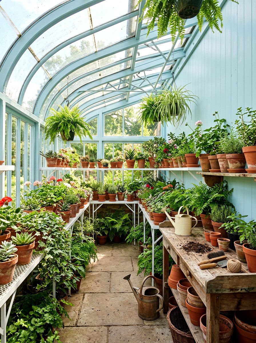 Pastel Greenhouse Interior - 25 Spring Boutique Decor Ideas