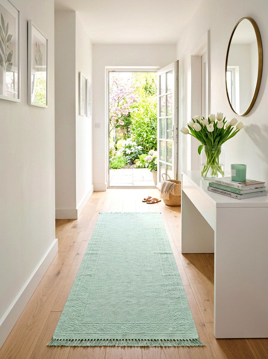 Pastel Hallway Rug - 25 Spring Hallway Decor Ideas