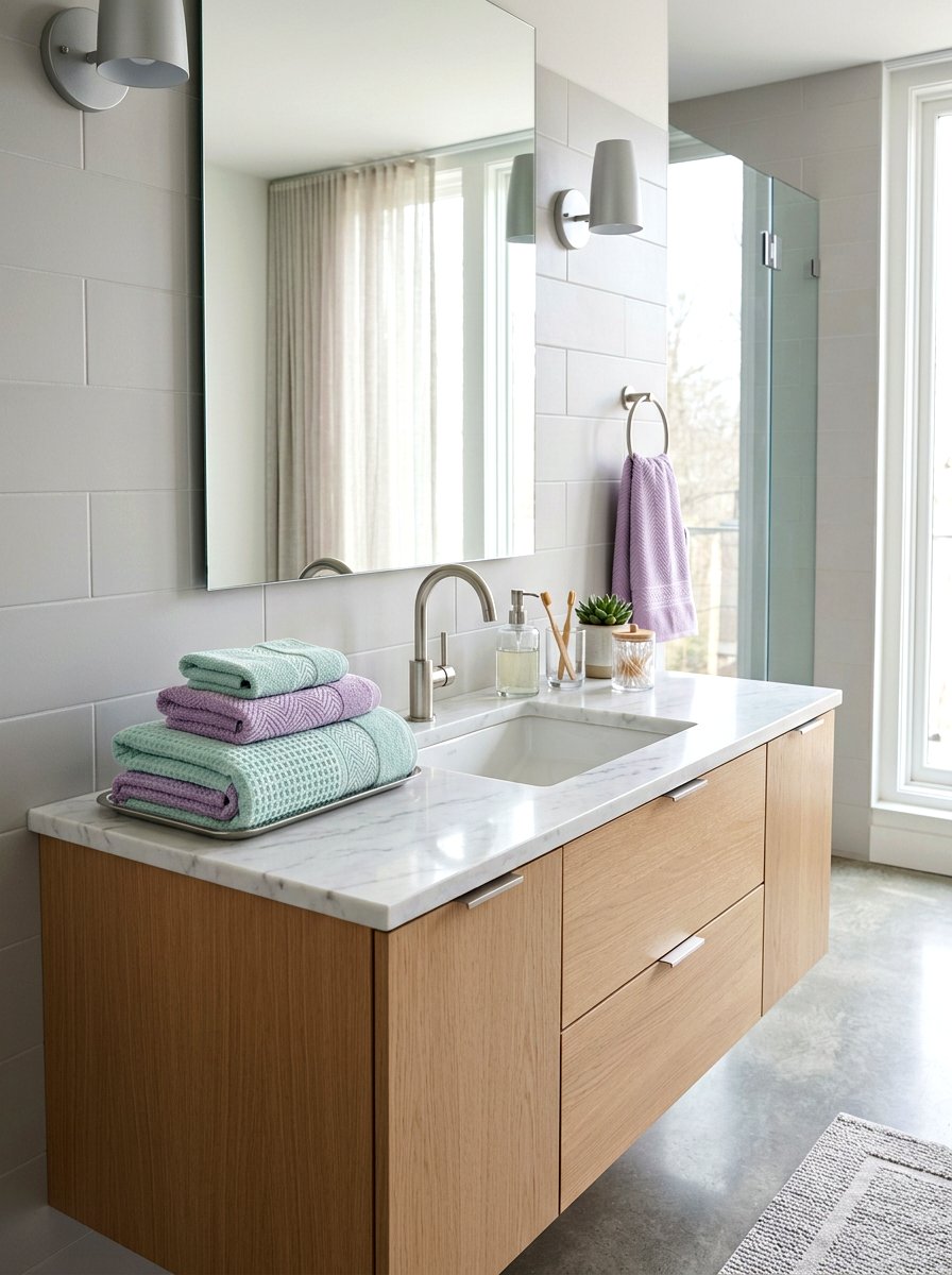 Pastel Hand Towels - 25 Spring Towel Display Ideas