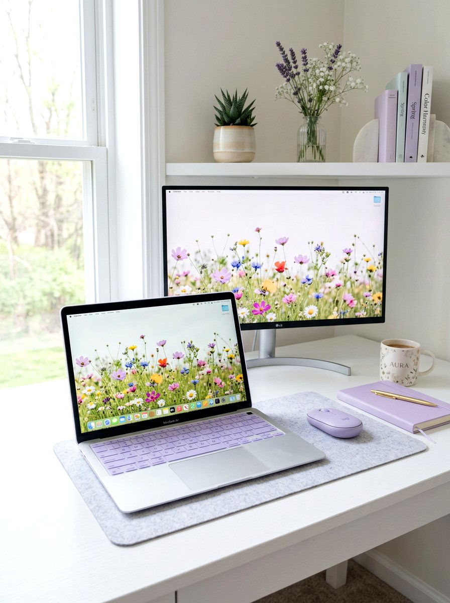 Pastel Keyboard - 25 Spring Cubicle Decor Ideas