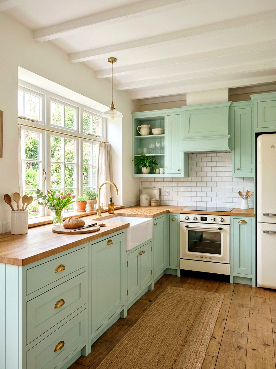 Pastel Kitchen Cabinets - 25 Spring Cottagecore Decor Ideas