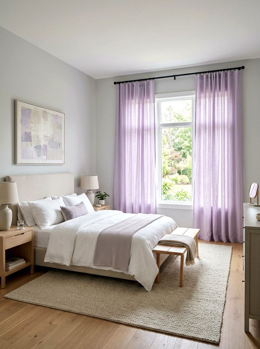 Pastel Linen Curtain - 25 Spring Window Decor Ideas