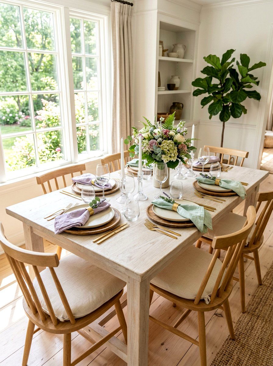 Pastel Linen Napkins - 25 Spring Farm Table Decor Ideas