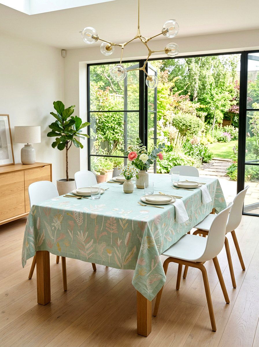 Pastel Linen Tablecloth - 25 Spring Afternoon Tea Decor Ideas