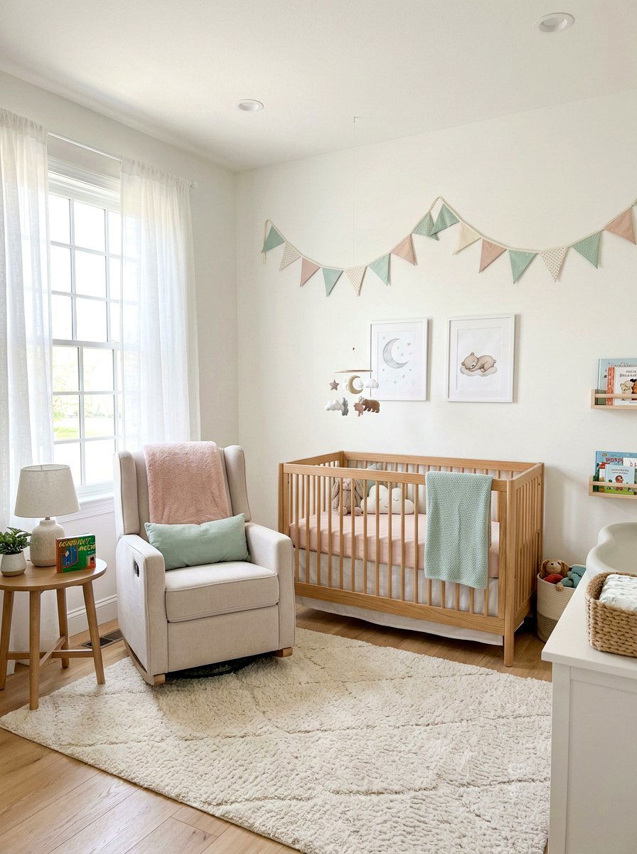 Pastel Nursery Bunting - 25 Spring Fabric Bunting Ideas