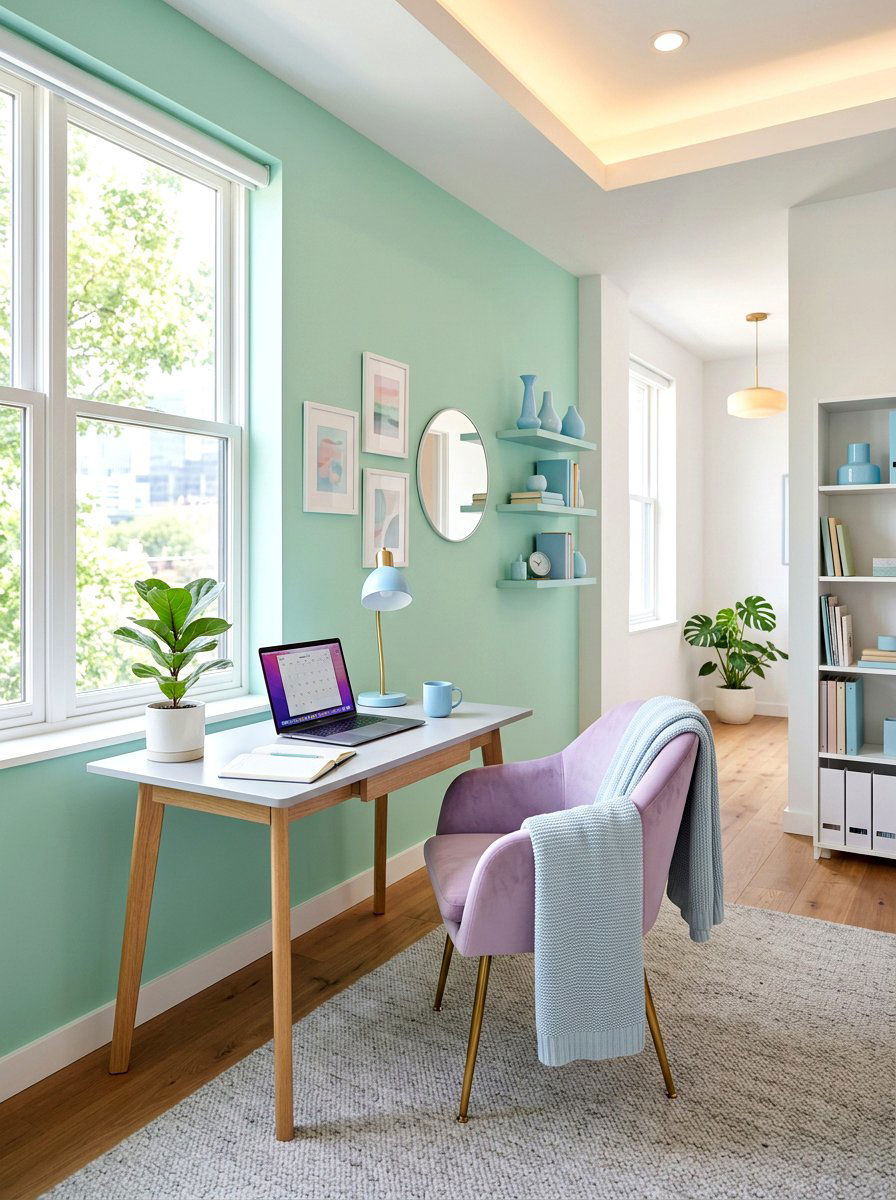 Pastel Office Color Palette - 25 Spring Home Office Decor Ideas