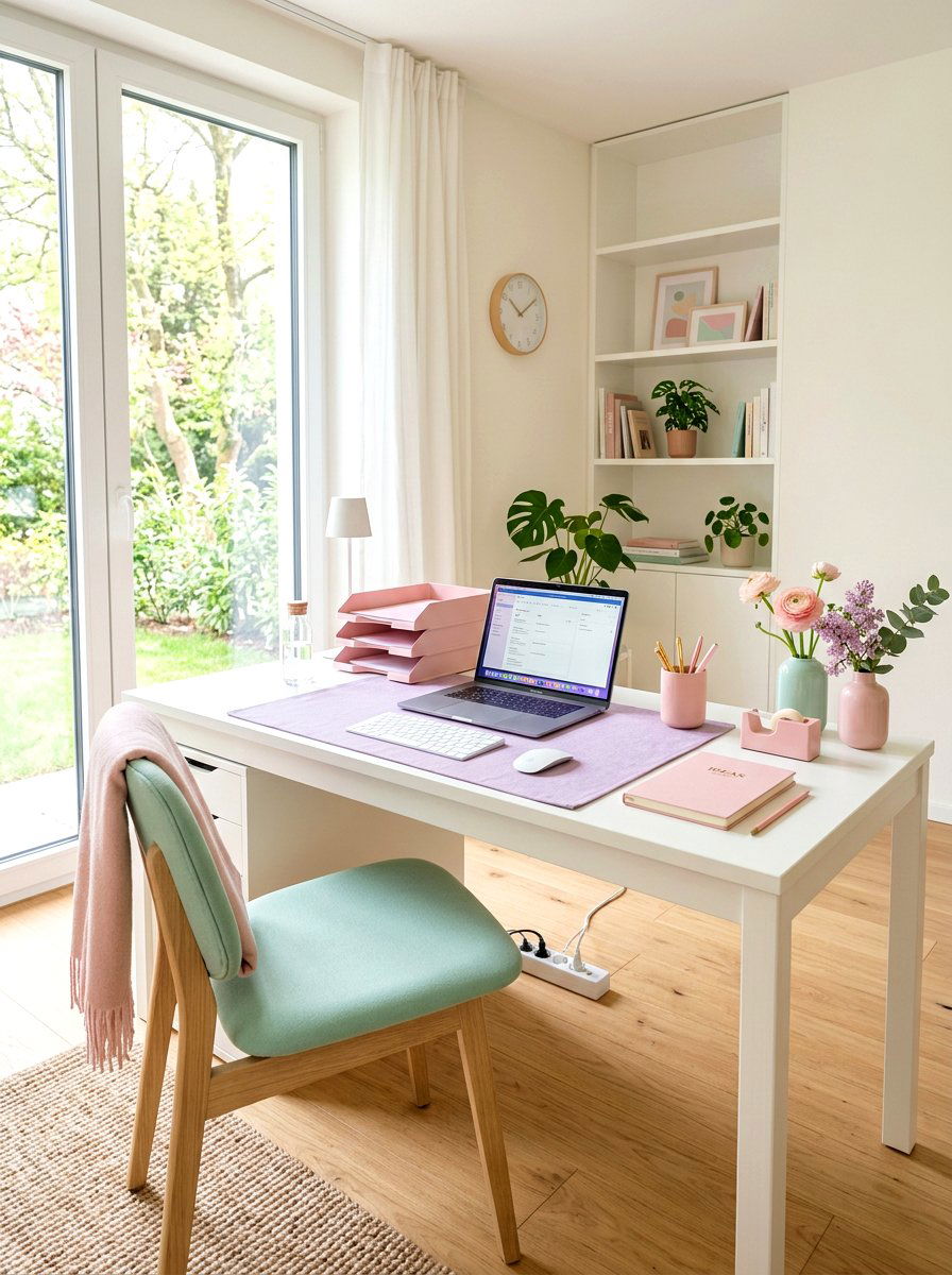 Pastel Office Decor - 25 Spring Desk Decor Ideas