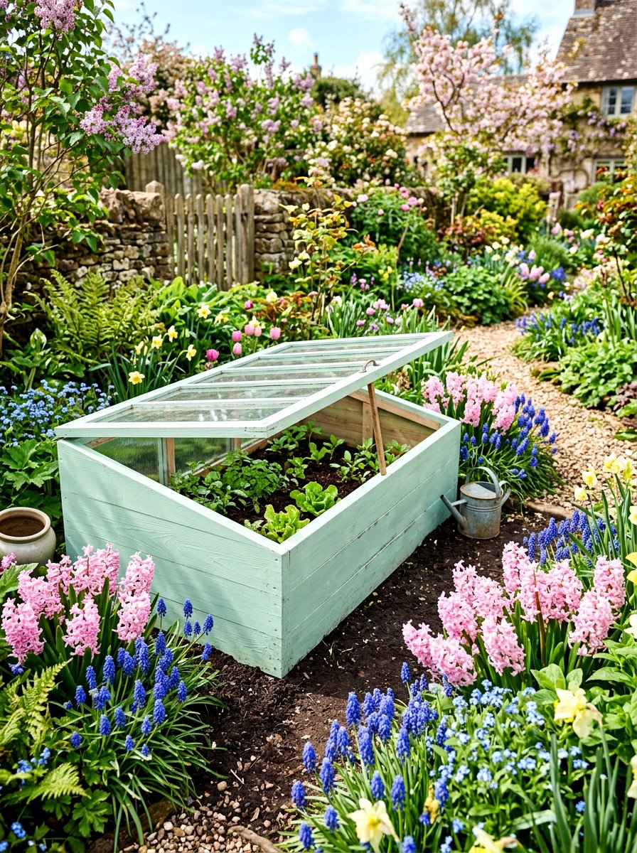 Pastel Painted Cold Frame - 25 Spring Cold Frame Decor Ideas