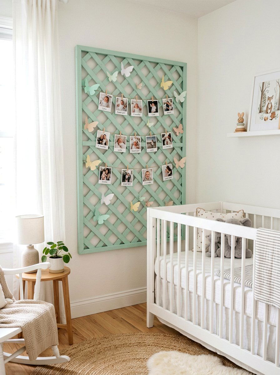 Pastel Painted Lattice Panel - 25 Spring Lattice Wall Decor Ideas