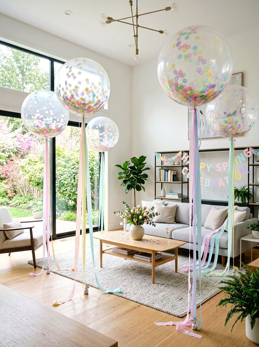 Pastel Paper Confetti Balloon - 25 Spring Tissue Paper Decor Ideas