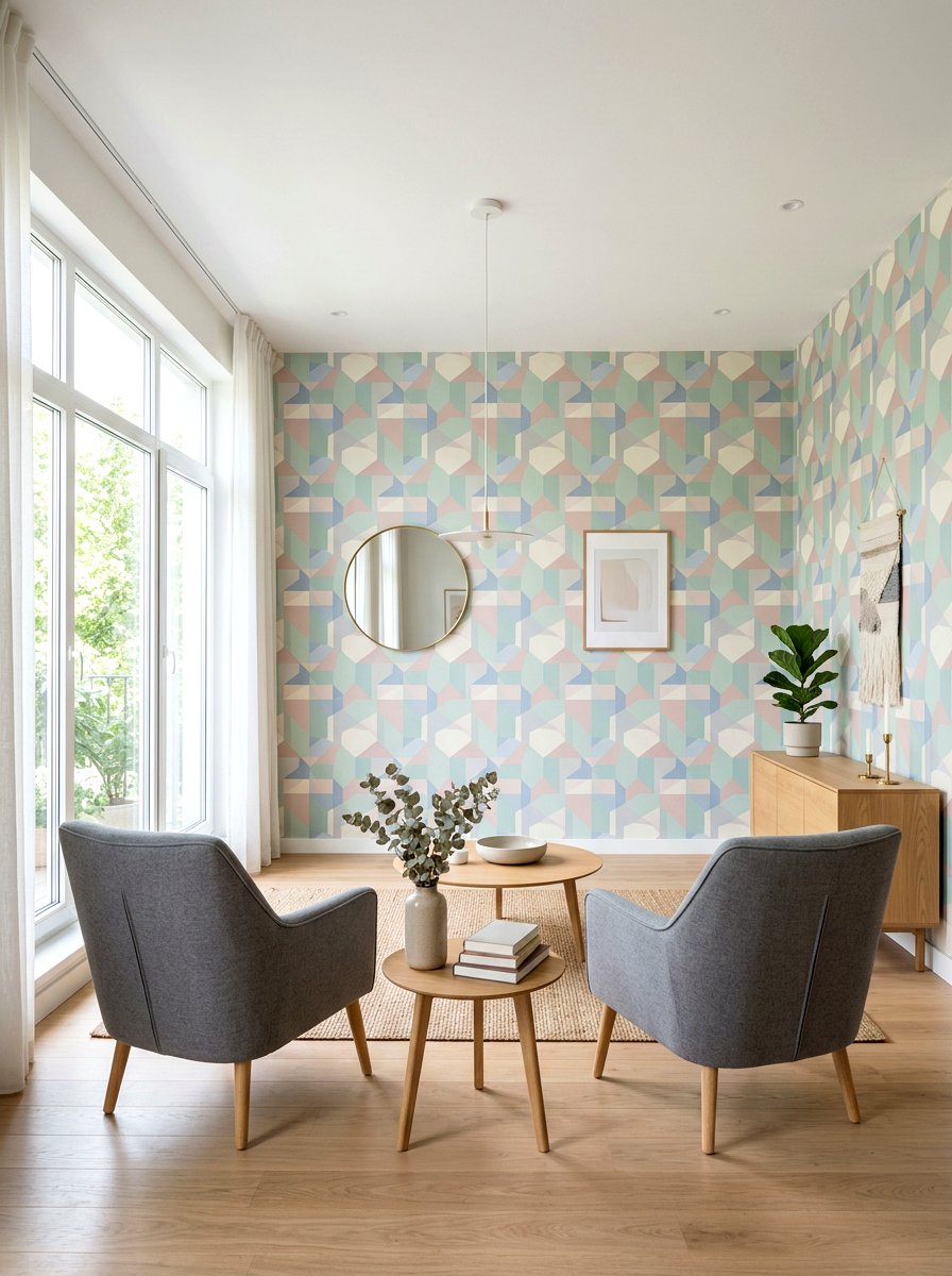 Pastel Patterned Wallpaper - 25 Spring Waiting Room Decor Ideas