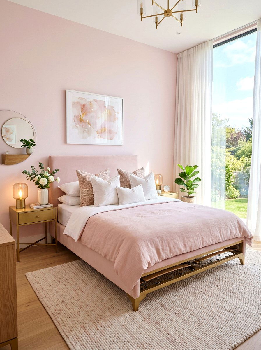Pastel Pink Bedroom - 25 Spring Bed Frame Decor Ideas