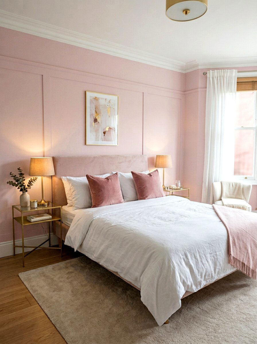 Pastel Pink Bedroom - 25 Spring Accent Pillow Ideas
