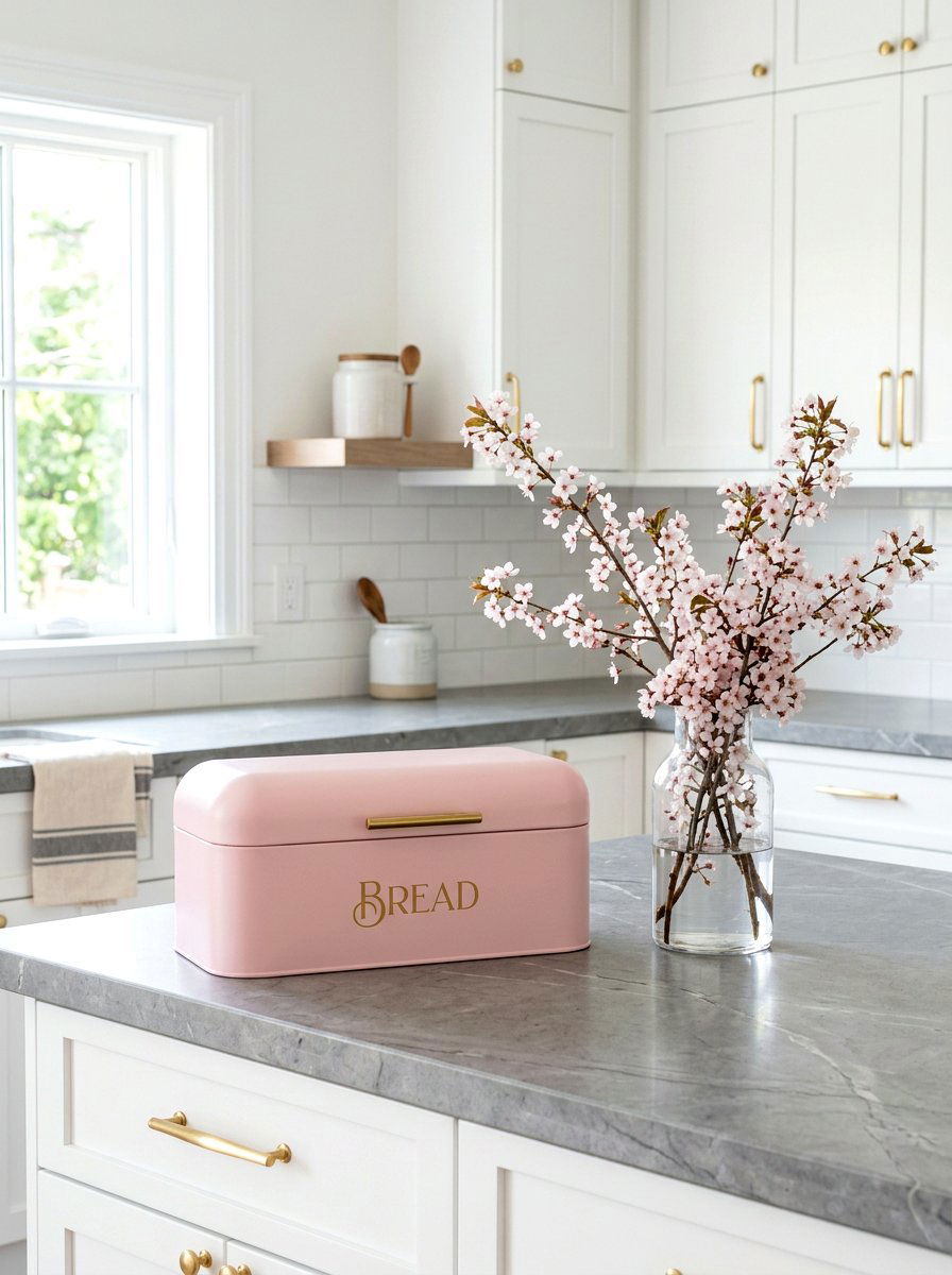 Pastel Pink Bread Box - 25 Spring Bread Box Decor Ideas